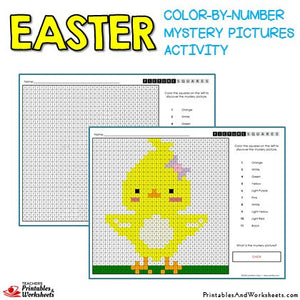 Easter Coloring Activities Color by Number Mystery Pictures Sample 2
