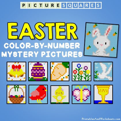 Easter Coloring Activities Color by Number Mystery Pictures Cover