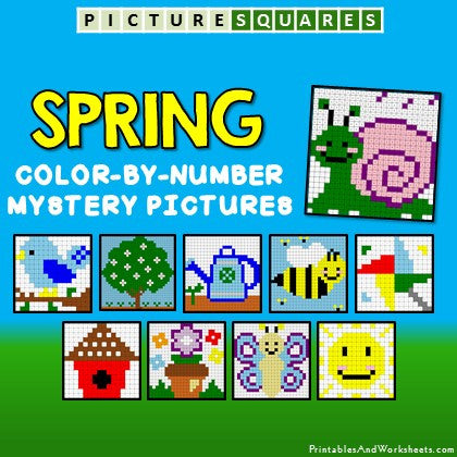 Spring Coloring Activity Color by Number Mystery Pictures Cover