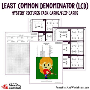Least Common Denominator (LCD) Task Cards Sample
