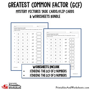 Greatest Common Factor (GCF) Bundle - Worksheets