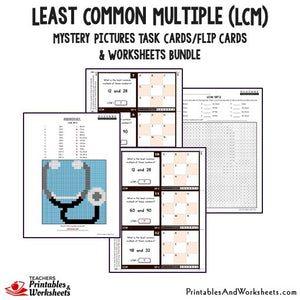 Least Common Multiple (LCM) Bundle - Mystery Pictures Task Cards