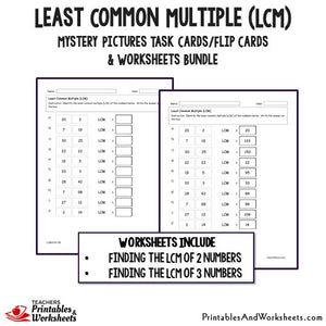 Least Common Multiple (LCM) Bundle - Worksheets