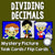 Dividing Decimals Activities Mystery Pictures Task Cards / Flip Cards Cover