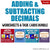 Adding and Subtracting Decimals Worksheets Mystery Picture Task Cards Bundle Cover