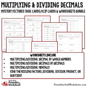 Multiplying and Dividing Decimals Bundle - Worksheets