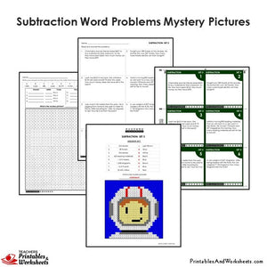 Grade 4 Subtraction Word Problems Mystery Pictures