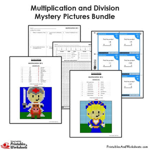 Grade 4 Multiplication and Division Mystery Pictures - Sample 1