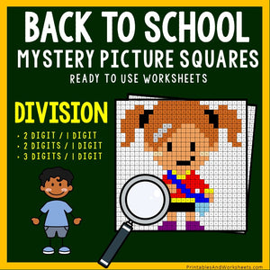 Back To School - Division Coloring Worksheets