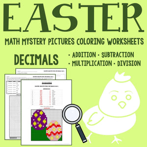 Easter Decimals Coloring Worksheets