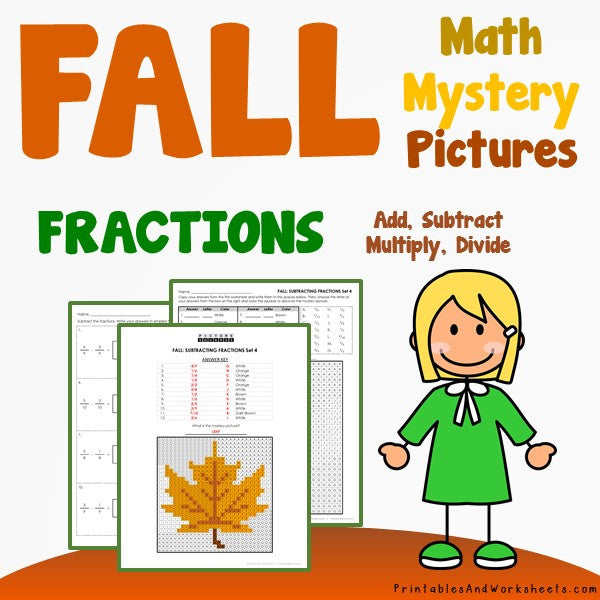 Fall/Autumn Fractions Coloring Worksheets