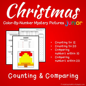 Christmas Color-By-Number: Counting to 20, Greater Than/Less Than