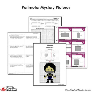 Grade 4 Perimeter Word Problems Coloring Worksheets / Task Cards - Ninja
