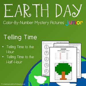 Earth Day Color-By-Number: Telling Time