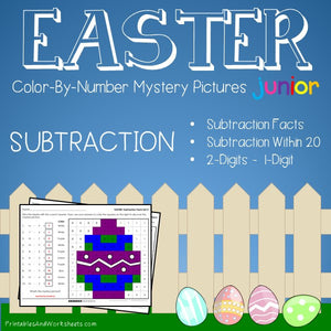 Easter Color-By-Number: Subtraction