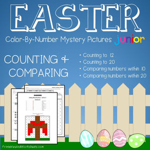 Easter Color-By-Number: Counting to 20, Greater Than/Less Than
