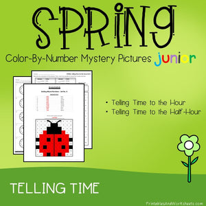 Spring Color By Number - Telling Time