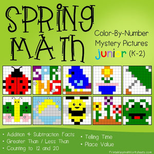 Spring Math Color By Number