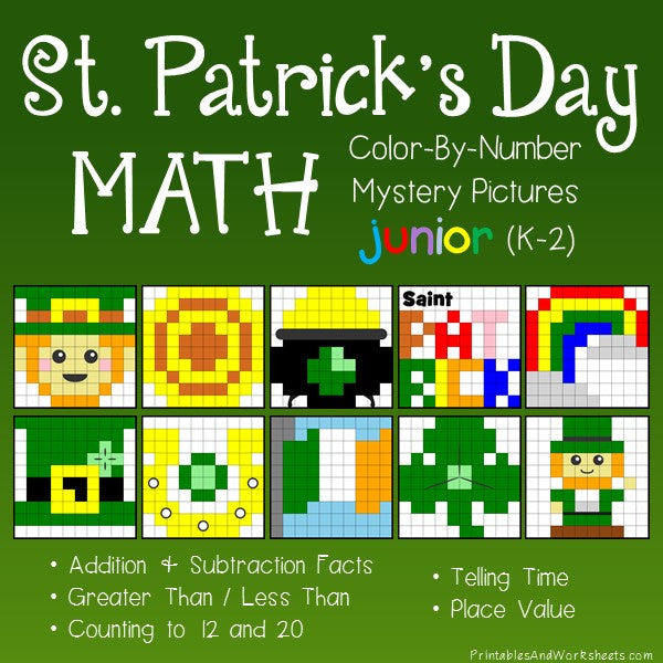 Saint Patrick's Day Math Color-By-Number