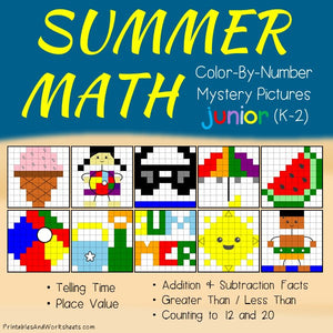 Summer Math Color-By-Number