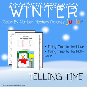 Winter Color-By-Number: Telling Time