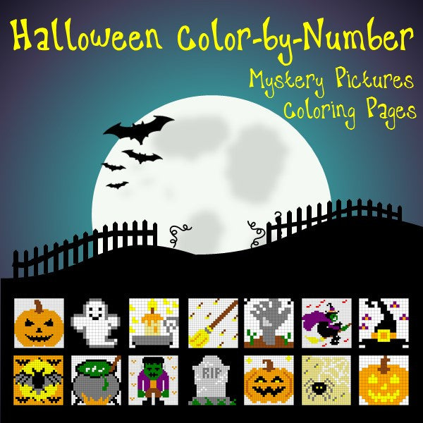 Halloween Coloring Pages (Color-By-Number)