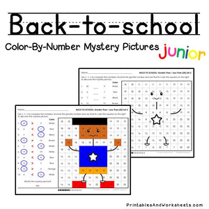 Back To School Color-By-Number: Counting to 20, Greater Than/Less Than