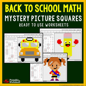 Back To School - Math Coloring Worksheets Bundle