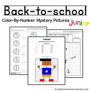 Back To School Color-By-Number: Telling Time