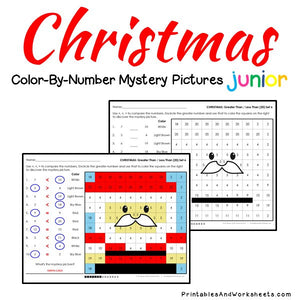 Christmas Color-By-Number: Counting to 20, Greater Than/Less Than