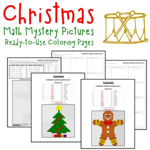 Christmas Coloring Worksheets - Decimals