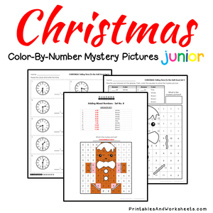 Christmas Color-By-Number: Telling Time