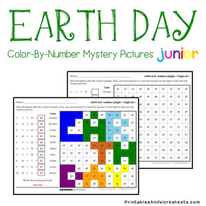 Earth Day Color-By-Number: Addition