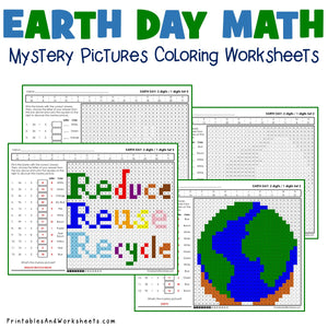 Earth Day Coloring Worksheets - Division