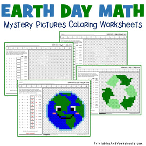 Earth Day Math Coloring Pages 