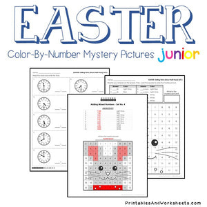 Easter Color-By-Number: Telling Time