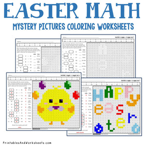 Easter Coloring Worksheets - Addition