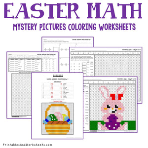 Easter Math  Coloring Worksheets Bundle
