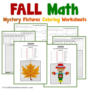Fall/Autumn Coloring Worksheets - Fractions