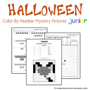 Halloween Color-By-Number: Counting to 20, Greater Than/Less Than