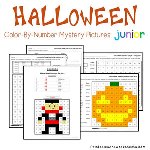 Halloween Math Color-By-Number