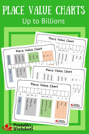 Place Value Charts To Billions