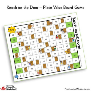 Place Value Knock on the Door Sample Board Game