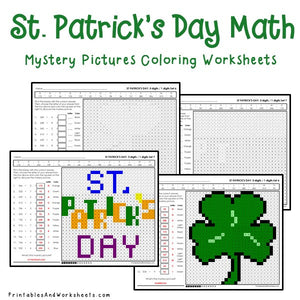 Saint Patrick's Day Coloring Worksheets - Division