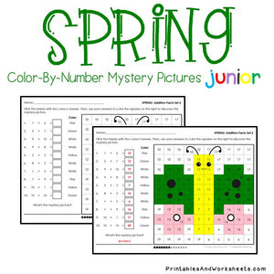 Spring Color By Number - Addition