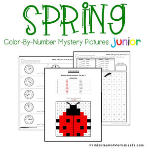 Spring Color By Number - Telling Time