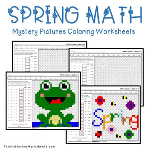 Spring Coloring Worksheets - Multiplication