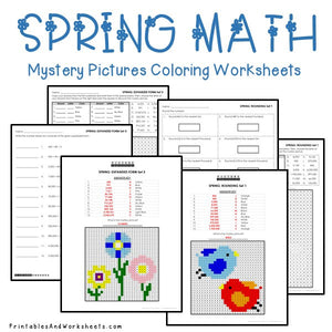 Spring Coloring Worksheets - Place Value
