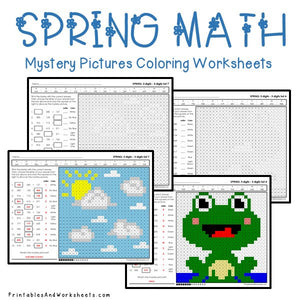 Spring Coloring Worksheets - Subtraction