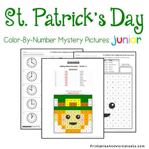 Saint Patrick's Day Color-By-Number: Telling Time